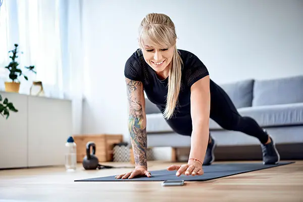 Woman doing core exercises